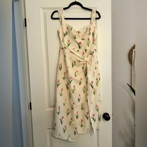 Cream Midi Floral Dress